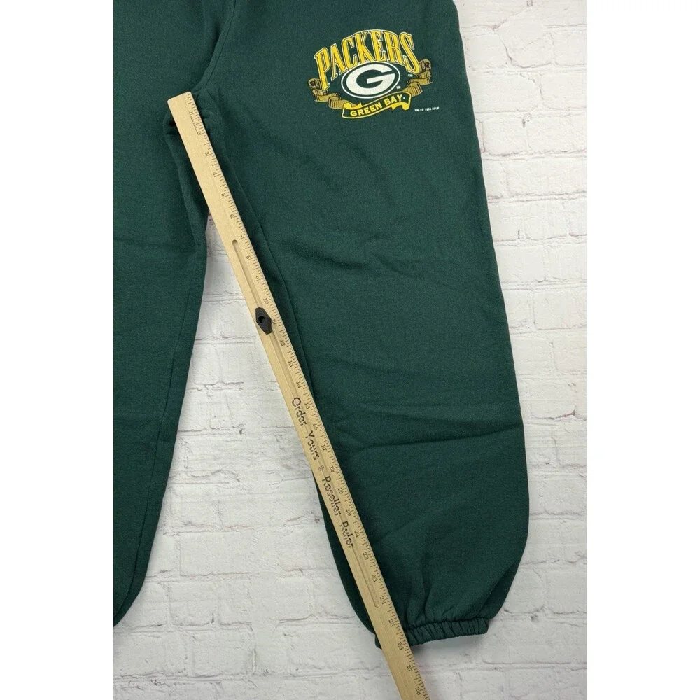 Vintage 90s Nutmeg Mills Green Bay Packers Baggy Comfy Sweatpants Green NFL - M